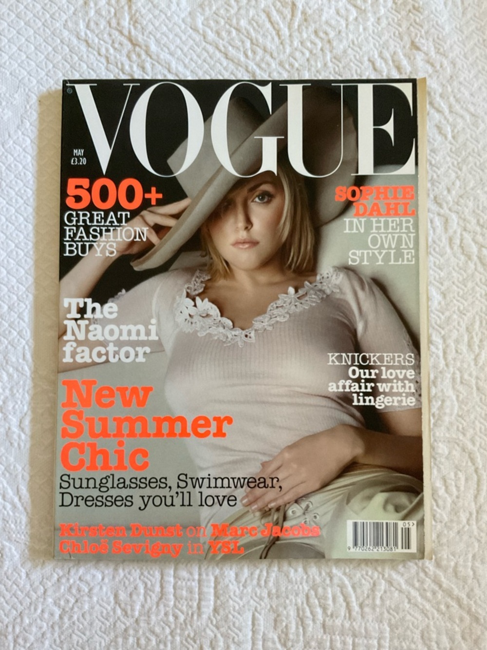 May 2002 British Vogue featuring Sophie Dahl